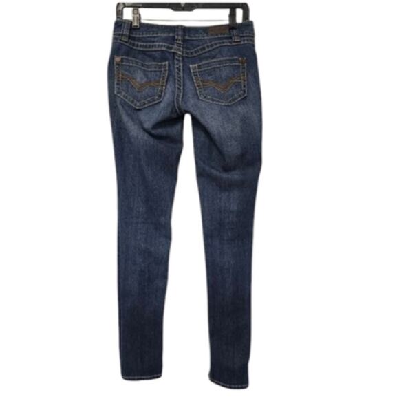 Harley Davidson Women’s Skinny Blue Jeans Size 4 Embroidered Pockets - Picture 2 of 7